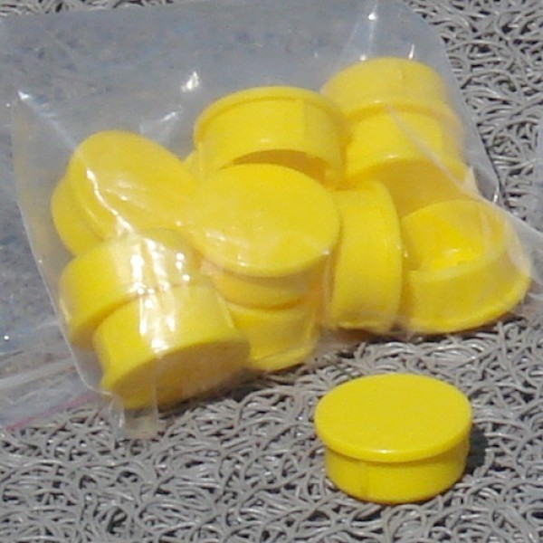 MarkSmart Replacement Ground Socket Plugs for FlexPole and SurePost Poles - (Yellow) - 12 Pack - A-103Y