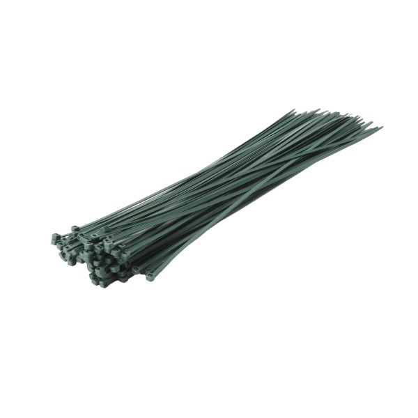 19" Zip Ties for Baseball Fence Poly Cap | 100 Count - Green