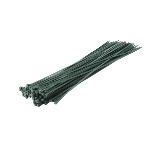 Dark Green Zip Ties for Baseball Fence Poly Cap 19" (100 Count) - 02374