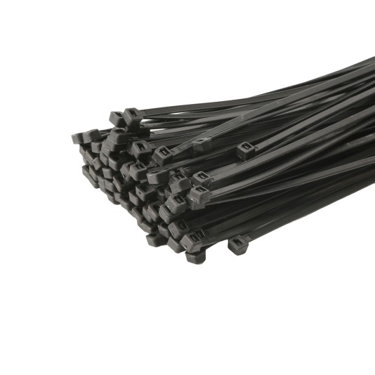 Black Zip Ties for Baseball Fence Poly Cap 19" (100 Count) - 04451