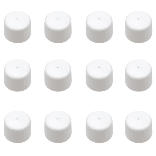 Replacement Plain Post Cap For FlexPole and SurePost Poles - White (12 Pack) - PPC-12