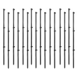60" Hook-N-Hang FlexPole SurePost Pole Kit for Temporary Baseball Fence | 16 Poles (2 Heavy-Duty, 14 Standard) - Black
