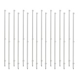 60" Hook-N-Hang FlexPole SurePost Pole Kit for Temporary Baseball Fence | 16 Poles (2 Heavy-Duty, 14 Standard) - White