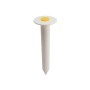 12" Ground Anchor Socket With Weep Hole (White With Yellow Plug) - GS-12-W